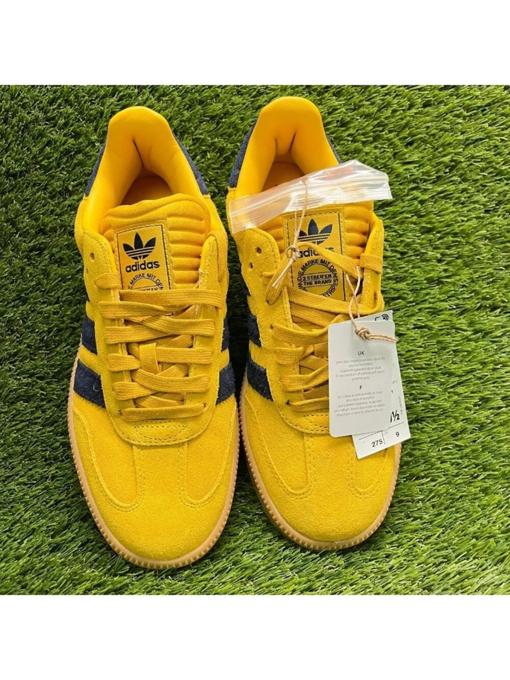 Adidas Samba XLG Bold Gold Night Indigo Mens Size 9.5 Athletic Shoes Sneakers